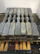 Lot of 14 ANTIQUE 19th C. Chippy Gray Green Paint Wood Stair BALUSTERS Spindles