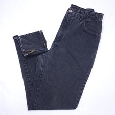 Vintage Gitano Jeans Womens Size 14 High Rise Tapered Denim Distressed Zip-Ankle