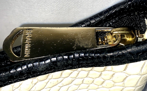 Brahmin Schultertasche Kunstleder Kroko-Prägung Jodi Sugar Reißverschluss schwarz & weiß - Bild 4 von 16