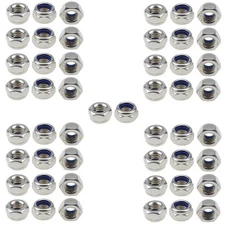 50 PCS M8-Pitch 1.25 304 Stainless Steel Hex Nut Nylock Locknuts A2-70
