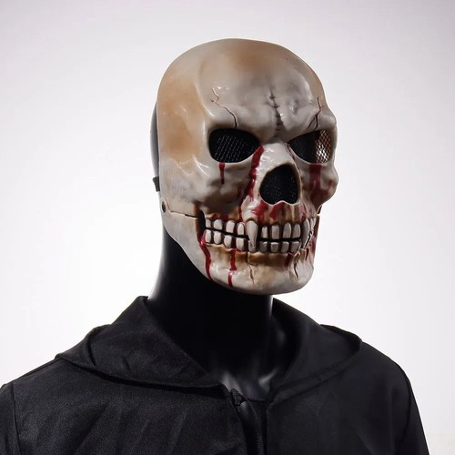 Realistic Moving Mouth Skull Mask Scary Skull Headgear Masquerade Party - Picture 9 of 20