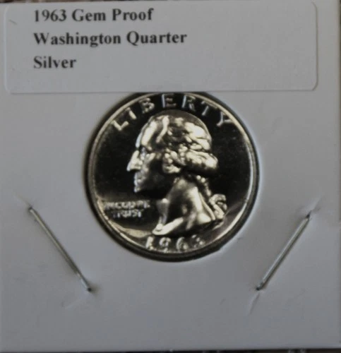 SILVER  1963 GEM PROOF SILVER WASHINGTON QUARTER (spotted)