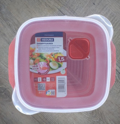 Hedura Mikrowellengeschirr - Eierkocher/Dampfgarer 1,5L/Suppenbecher
