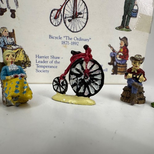 1" Liberty Falls Painted Pewter Figurines W/ Bicycle 1997 AH135 Metal Set of 5 - Picture 3 of 5