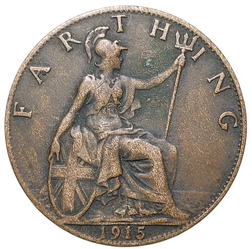 1915 George V Farthing — photo from the most recent tracked eBay sale