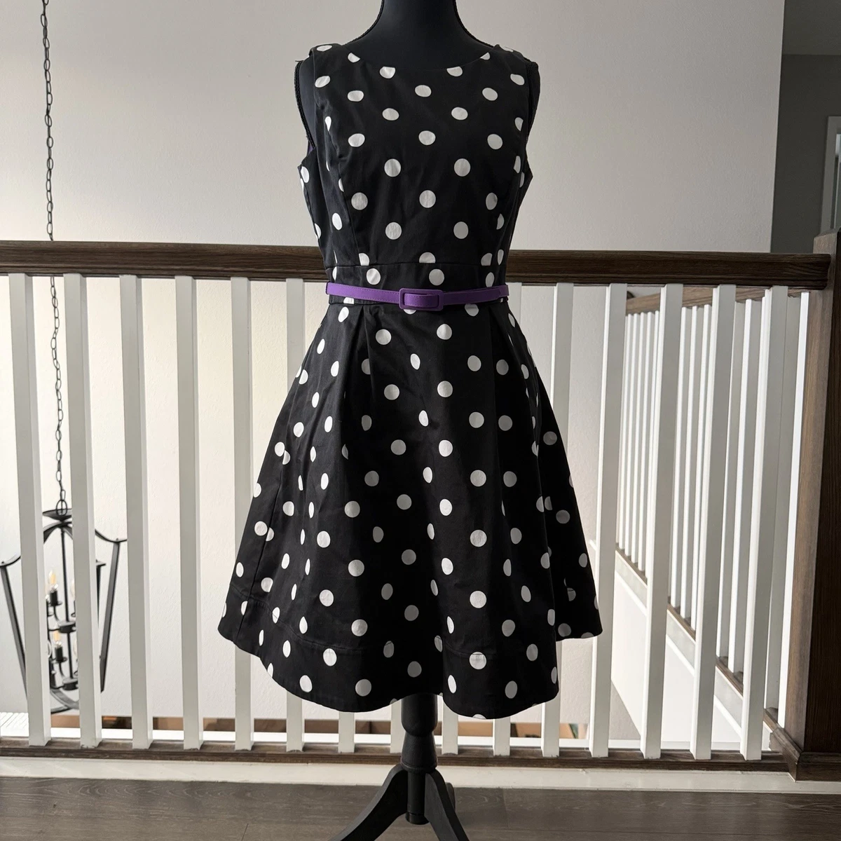 Robe Sans Bretelles White House Black Market à Pois - Taille 6, Occasion Très Bon état