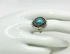 Vintage Native American Navajo Sterling Silver Turquoise Ring Size 6.25 Estate