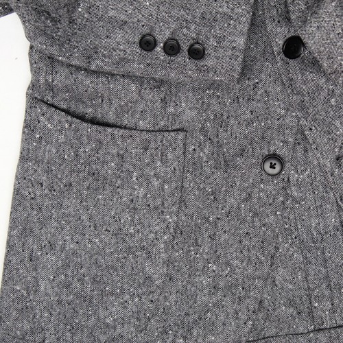 Custom Sport Coat Mens 36S Gray Salt Pepper Wool Jacket Natural Shoulder - Picture 8 of 10