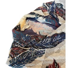 Southwest Canyon Feather Tapestry Jacket Western Cropped Cotton Sz L