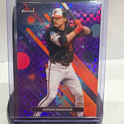 Topps Finest 2024 Gunnar Henderson Orioles #5 Purple Refractor 009/150
