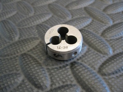 #12-36 NS Round Split Adjustable Thread Die 1'' HSS Unbranded