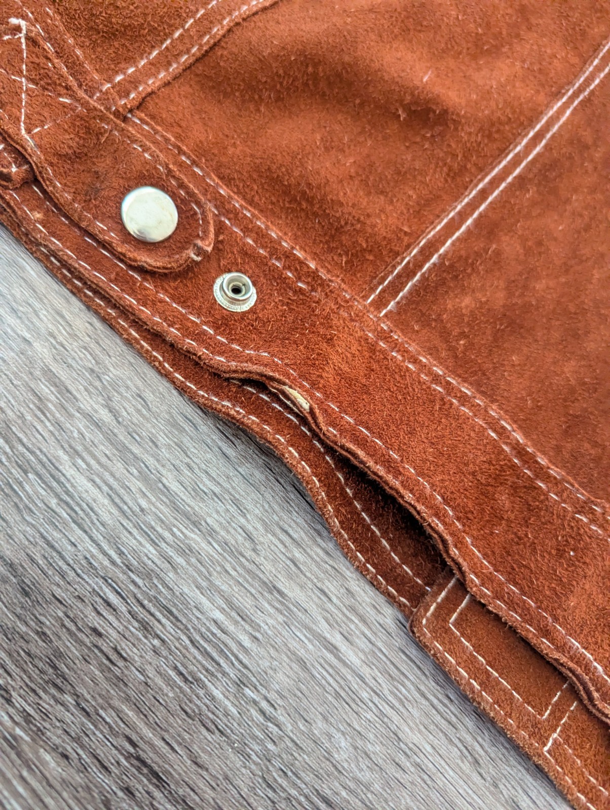 Vintage Brown Suede Button Front Basic Jacket Men… - image 8