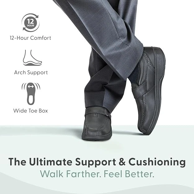 Новый Orthofeet мужчин #585 $145 Lincoln центр из черной кожи Оксфорд обуви Sz. 11 ~ EEEE - Изображение 4 из 4