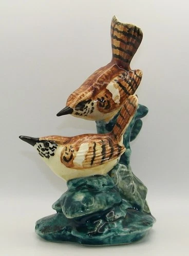 Stangl Pottery Birds Two Wrens in Tree 3401D Porcelain Bird Figurine