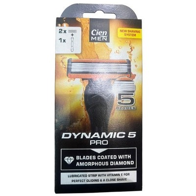 Herren Rasierklingen Dynamic Shaver Refill 2 Patronen + 1 Griff im Pack X 2