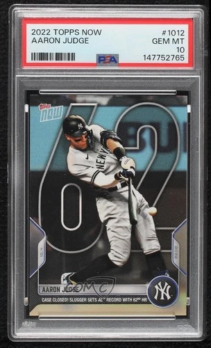 2022 Topps Now /91685 Aaron Judge #1012 PSA 10 GEM MT