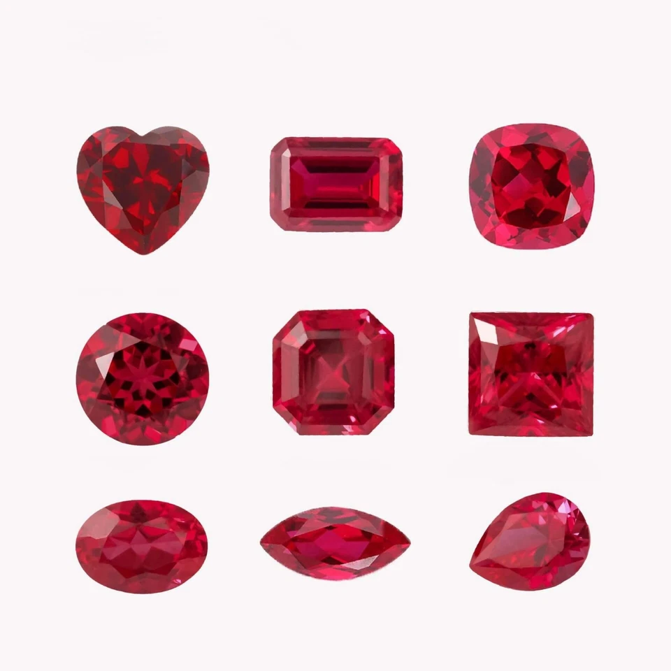 Loose Blood Red Ruby Gemstones for Pendants Rings Earrings VVS1 Asscher Oval - Image 2 of 4