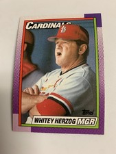 1990 Topps Manager Whitey Herzog St Louis Cardinals 