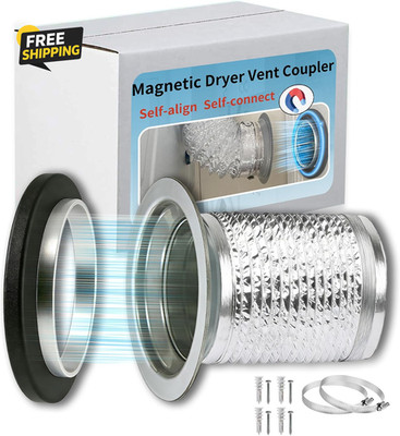4'' Magnetic Dryer Vent Coupler Self Align Air Tight Connector Easy Install Kit