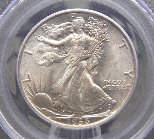 1936 "P" Walking LIBERTY Silver Half Dollar 50c PCGS MS65 #766 Gem BU Unc ECC&C