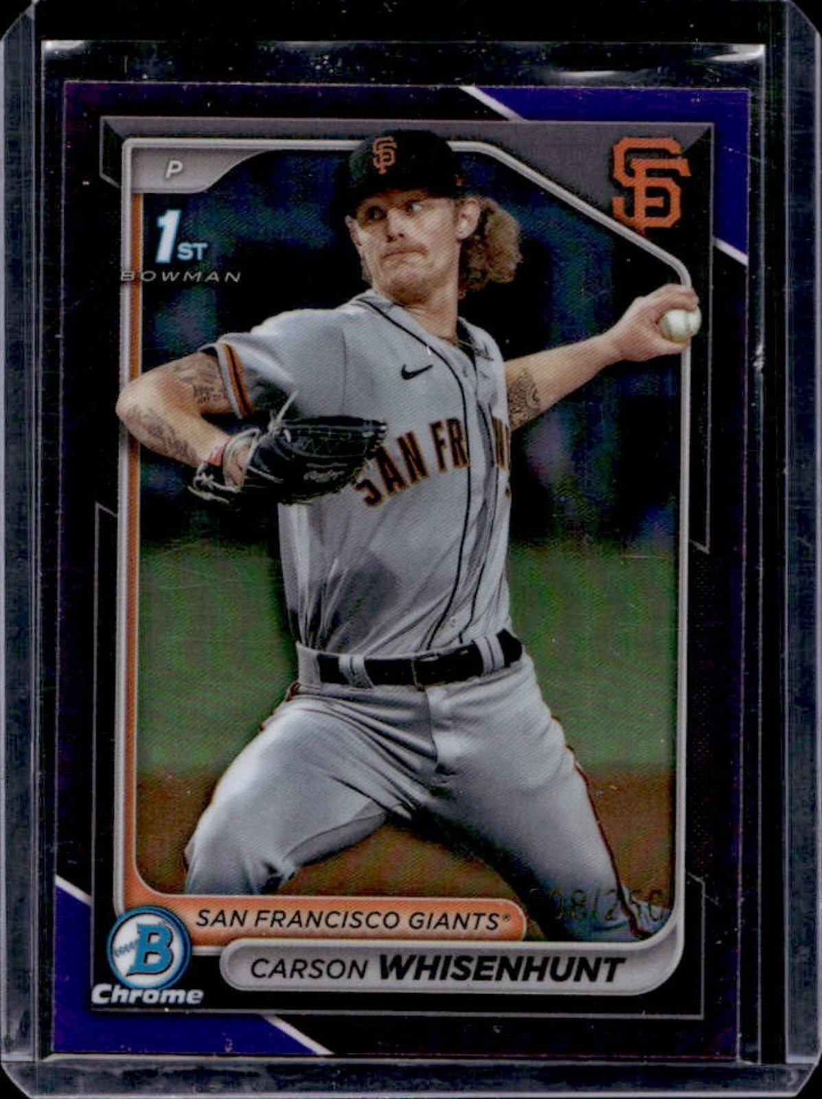 2024 Bowman Carson Whisenhunt Chrome Purple Refractor 1st Prospect #/250 Giants