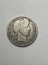1915-S San Francisco Barber Liberty Head Quarter, US 25c Silver Type Coin
