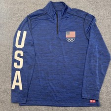 Team USA Shirt Mens XL Blue Olympics Long Sle...