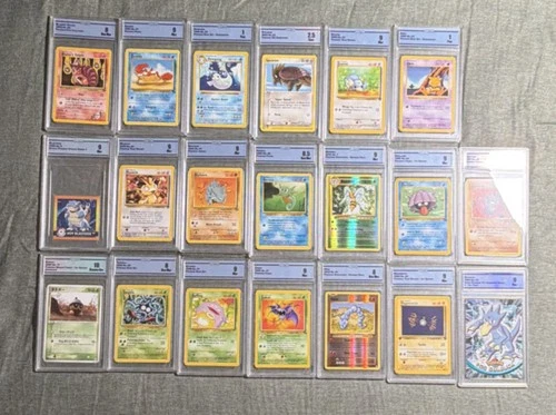 Pokémon TCG Graded Card Lot Fossil Base Jungle Rocket Blastoise Meowth 20 Cards
