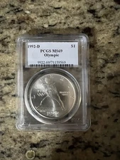 1992-D Olympic Baseball Commemorative Silver Dollar MS69 PCGS