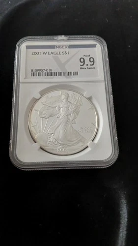 2001 W 1oz Silver Proof 9.9 Ultra Cameo American Eagle
