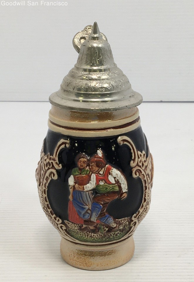 Original King Werk Ceramic 1/8 Beer Stein #500 Pewter Lid Made in ...