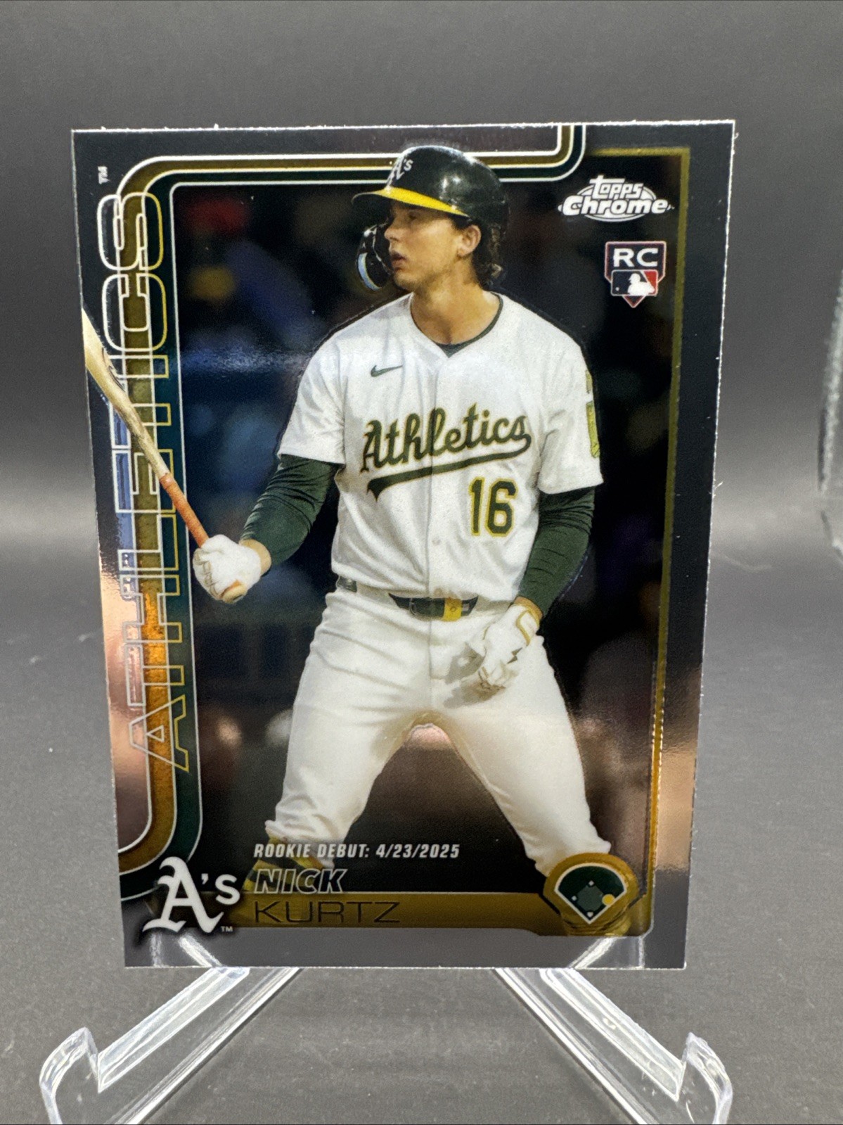 NICK KURTZ 2025 Topps Chrome Update (RC) #USC180 Rookie Debut Athletics ROY