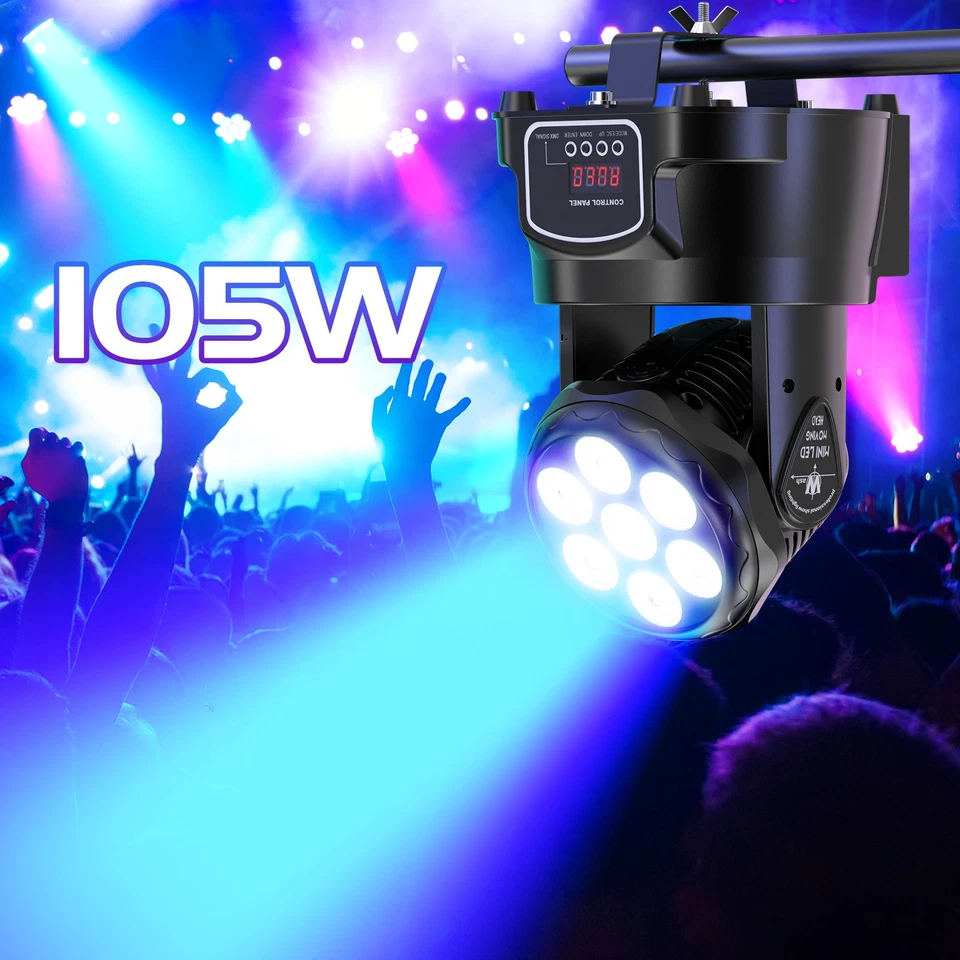 Moving Head Light Remote Sound Control RGBW 7X15W 4in1 DMX Stage Light Party DJ - Image 4 of 4