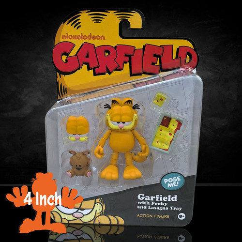Garfield Action Figure - 25 Points of Articulation with Lasagna & Pooky