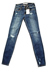 NWT - HIDDEN Women's AMELIA Medium Wash DISTRESSED SKINNY JEANS - 25