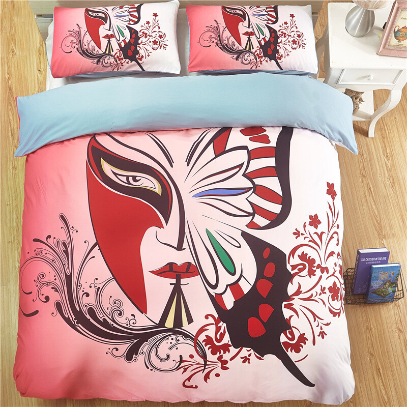 3D Beijing Opera Facial Masks Bedding Set Duvet Cover Comforter Pillow Case 3D Beijing Opera Facial Masks Bedding Set Duvet Cover Comforter Pillow Case