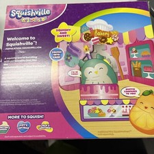 NEW SQUISHVILLE Bakery Play Set with 2" Winston Teal Owl Stylist SQUISHMALLOWS