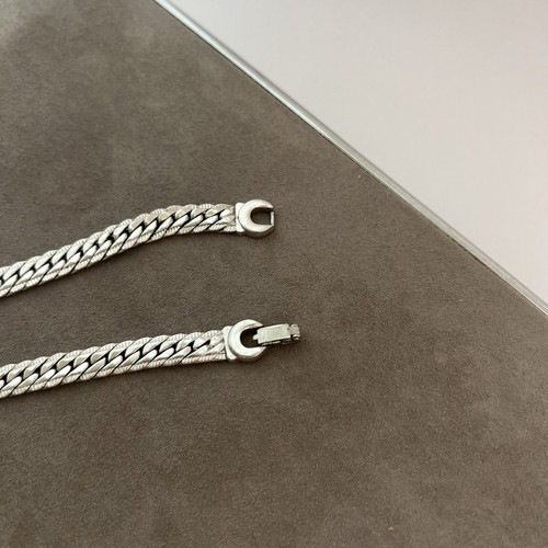 VTG Monet Necklace Bolero Adjustable Lariat Silver Tone Serpentine Chain - Picture 10 of 10