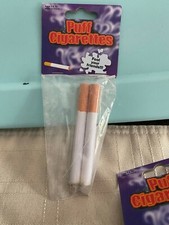 2 JOKE PUFF CIGARETTE - Fake Smoke Magic Trick Gag Prop Costume Accessory Toy