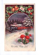 Artist Ak Ein Frohes New Year Railway IN Snow Mushroom 1940 Army Postal Service