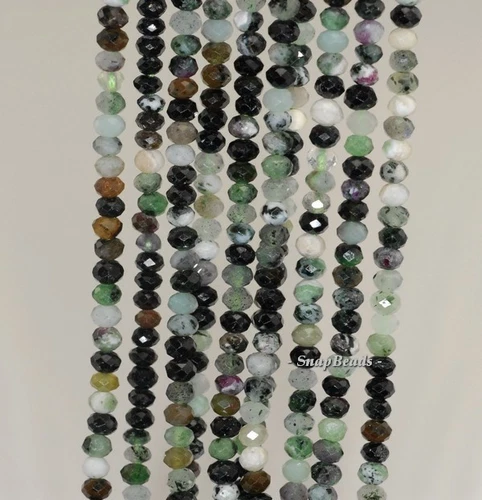 4X3 MM GRÜNER RUBIN ZOISIT EDELSTEIN KLASSE B FACETTIERTES RONDELL LOSE PERLEN 16 Zoll - Bild 1 von 1