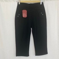 Womens Stretch 3/4 Capri Cropped Trousers Shorts Pants Smart Pull On Slim Fit