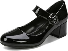 rsxses Mary Jane Shoes Women's Black Patent leather Chunky Heels size 7