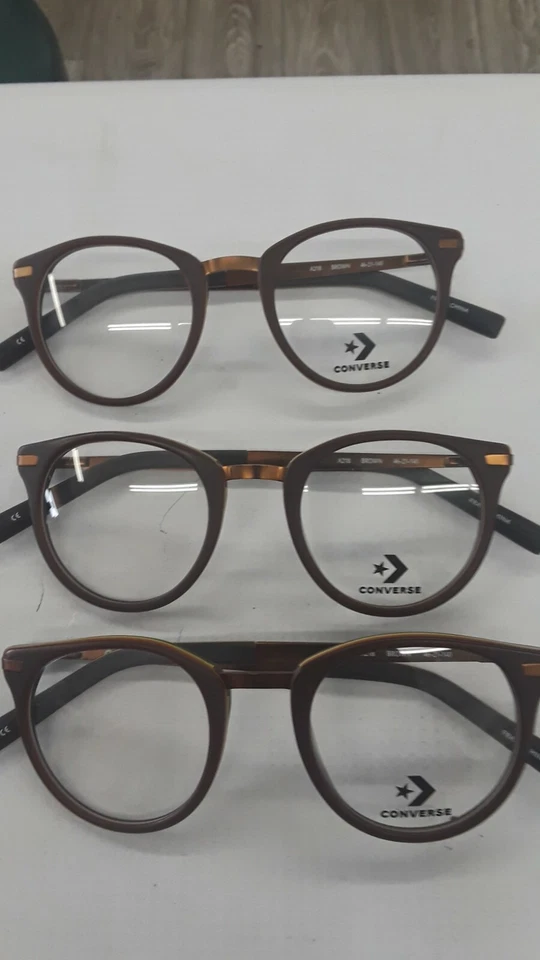 10 pares de gafas CONVERSE A218 marco de plástico marrón NUEVO 46-21-140 redondo a granel Foto 4 de 4