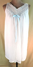 Vintage 50's Gotham DOUBLE LAYER White Chiffon Nightgown M 36 BRIDAL PERFECT 