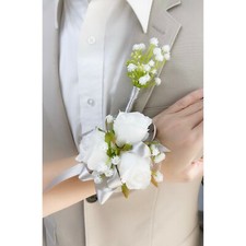MADE IN USA-Corsage Boutonniere rose baby breath Prom Homecoming wedding