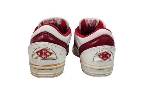 Tenis de cuero acolchados rojos y blancos vintage de los 80 British Knights 6,5 para mujer - Imagen 5 de 15