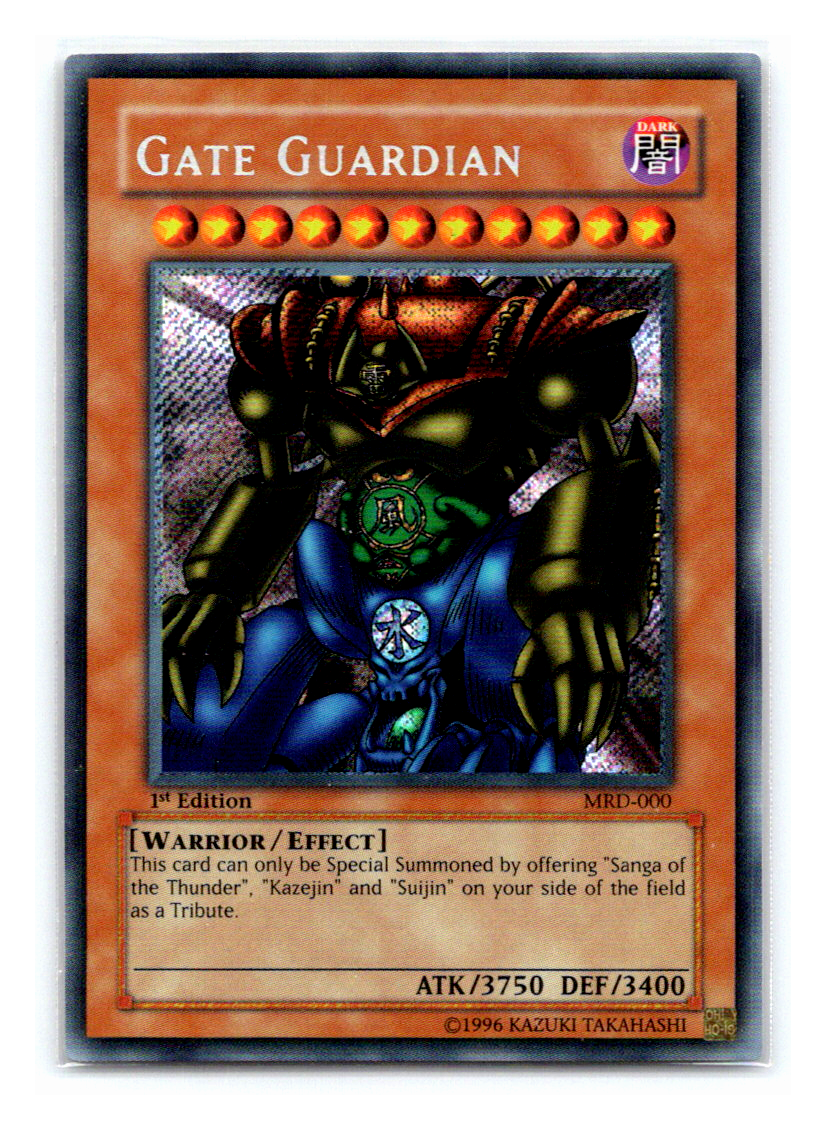 遊戯王Gate Guardian Ultra Rare 【Near Mint】① Gate Guardian - MRD-000 - Secret Rare - 1st Edition Yugioh MINT