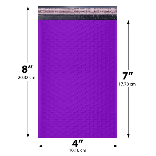 MAILERVIEW Petites Envoies à bulles violettes 4x8 pouces #000 | Bulle poly rembourrée épaisse - Photo 8/8