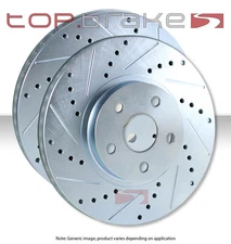REAR TOPBRAKES Performance Cross Drilled Slotted Brake Disc Rotors TB31416